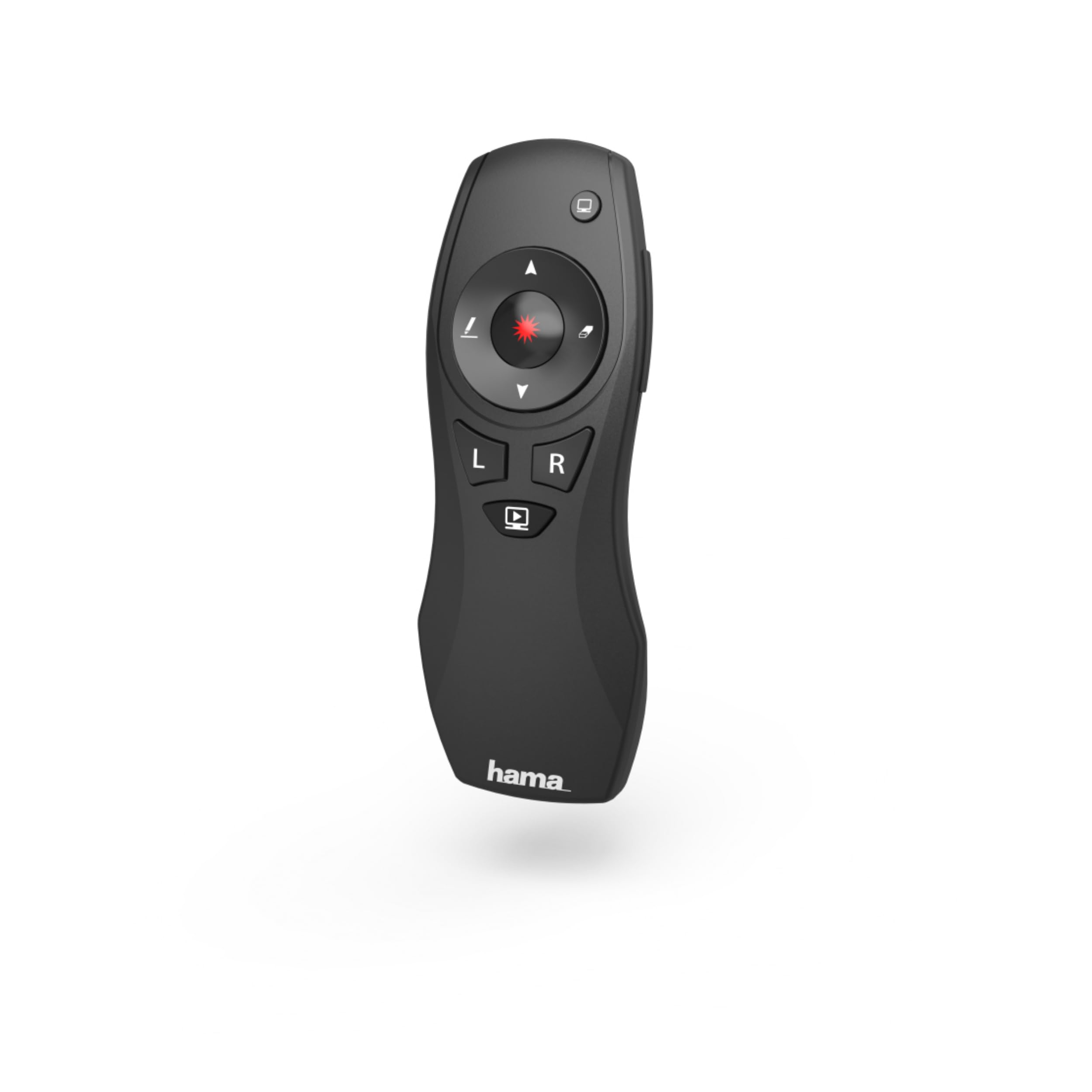 Hama X-Pointer 6in1 Télécommande Pointeur Laser - 6 en 1, Laser Rouge, Fonction Air Mouse, Technologie Smart-Link, sans Fil 2.4 GHz - pour présentation Powerpoint - Noir