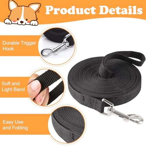 15m Schleppleine für Hunde, Schleppleine für Kleine Hunde, Ausbildungsleine, Robuste Nylon Hundeleine, Lange Hundeleine für Training und Outdoor, Ideal zum Spielen, Campen oder für den Garten
