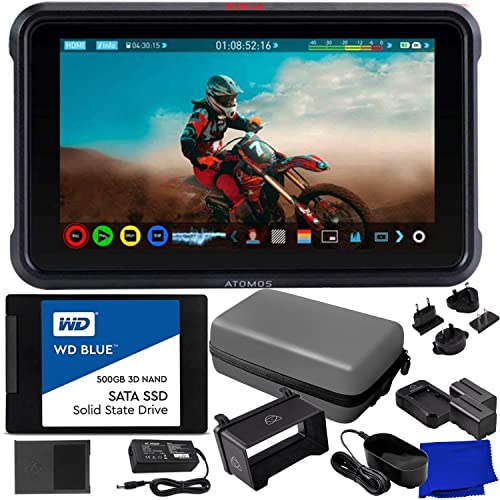 Atomos Ninja V 5" 4K Hdmi Recording Monitor With Wd Blue Ssd(500Gb) Essential Bundle – Includes: Atomos 5" Accessory Kit + Microfiber Cleaning Cloth #TOP5