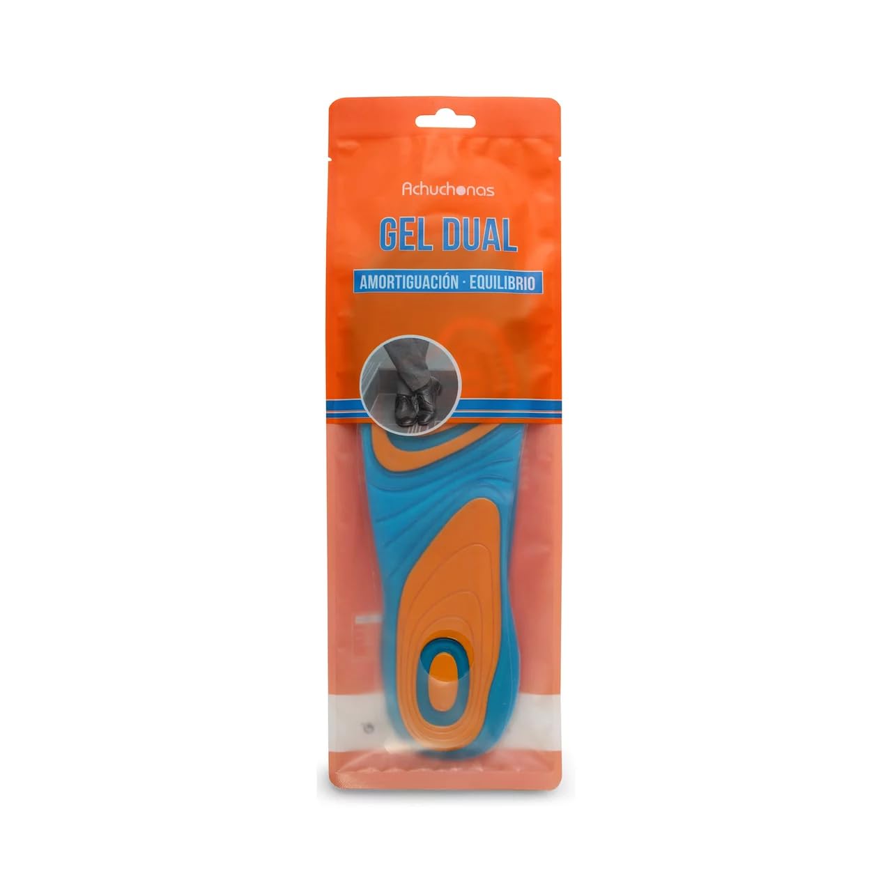 Plantillas de gel dual, amortiguación, equilibrio, Z talla 37/42, paquete de 3