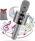 【Fácil de usar】- Botones multifuncionales, fácil de cambiar a diferentes modelos con notificación de sonido, ajustar el volumen, cantar y reproducir música. Con el modelo de eco, nuestro micrófono inalámbrico de karaoke puede traer una inmersión circundante. Y el puerto USB le permite conectar el USB, convertir esta pieza mágica a MP3, y jugar directamente.