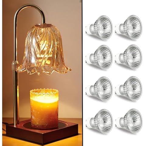 GODONLIF Candle Warmer Lamp with 8 GU10 Halogen Bulbs, 120V 50W 2700K Warm White, Dimmable Cover