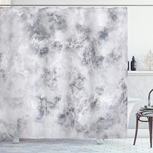 ABAKUHAUS Marble Shower Curtain, Granite Surface Pattern Stormy Details Natural Mineral Formation Print