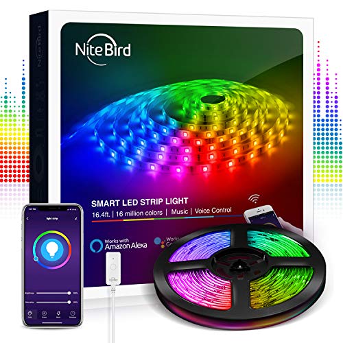 NiteBird Smart LED Strip Lights Works with Alexa, Google Home,16.4ft WiFi APP Control