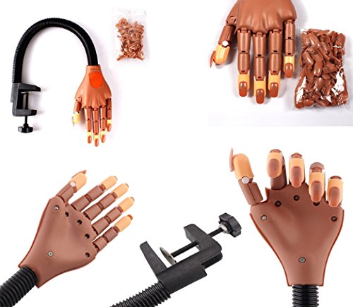 Takestopu00ae Main du0092entraînement articulée pour le nail art avec bras flexible et fixation par pince-étau à visser à une table