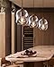 CASAMOTION Pendant Lights Kitchen Island 2 Pack Modern Contemporary Clear Glass Organic Globe Brass Gold Hanging Light Adjustable Cord Bedroom Dining Table Small Medium Lamp 8 Inch Height