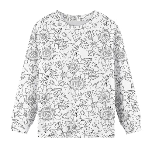 Kids DIY Hand Painted 𝐏ajamas Boys Girls Cute Funny Black White 2 Piece Home Wear Outfits Long Sleeve 𝗦leepwear3