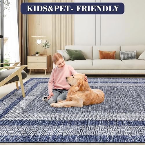 Tapete Pasillo Borde Moderno 2x6 Azul GarveeHome miniatura 6