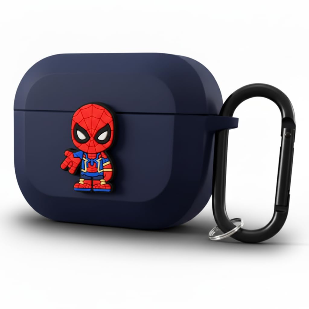 Silicone Case Compatible with Oneplus Buds Nord 3r (2025), Soft Silicone 360° Full Protection Dust-Proof Shockproof Case Cover with Hook (Cover Only) (Spider-Man)-image-33