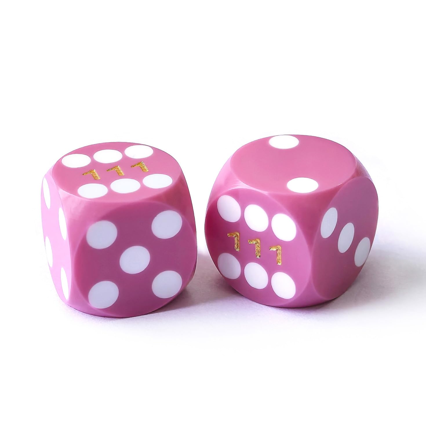 Bescon Colorful Solid Professional Precision Dice Round Corner 9/16" (14.3mm), Solid Colors Precision Backgammon Dice 14.3MM(Solid Pink)