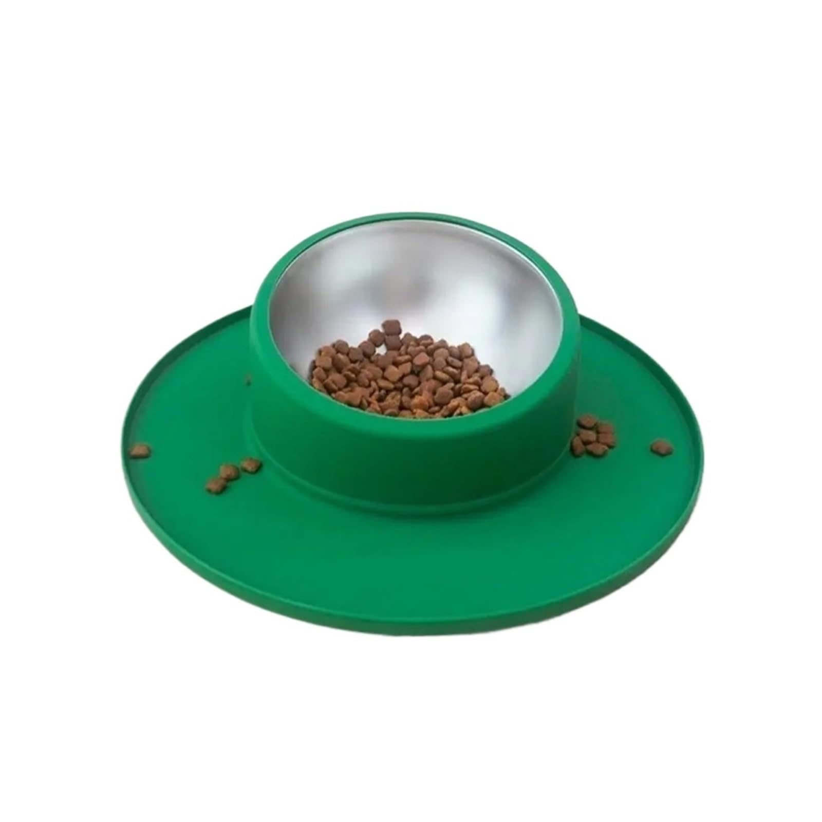 Bol antidérapant pour chat en acier inoxydable durable avec socle fixe