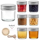 One-Piece Airtight Lids: Our 2 oz glass jars feature an integrated design, with a secure inner seal to boost airtightness and leak-proofing, keeping food fresh longer while simplifying cleaning. Multi-purpose Use: These tiny mason jars are made of th...