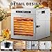 Food-Dehydrator Machine 9 Stainless Steel Trays, 1000W Fruit Dehydrator,7.7ft² Meat Dryer for Jerky,190ºF Temperature Control,24H Timer Dryer Machine for Herbs,Beef