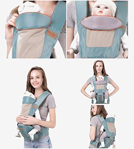 NJ Babydrager- Baby Carrier met comfortabele ademende schouders 3 tot 48 maanden babydrager taille 56-108 cm blauw - Image 6