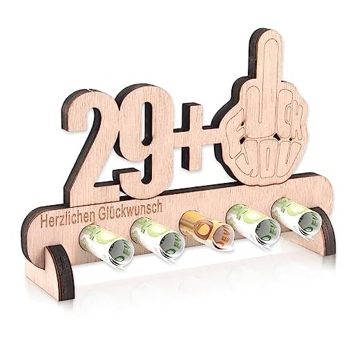 30 regalos de cumpleaños para hombres mujeres, 29 + 1 dedo medio decoraciones de cumpleaños divertidas, libro de visitas original madera de cumpleaños, regalo de dinero, letrero de madera de 30 años