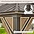 EAGLE PEAK 12x10 Hardtop Gazebo, Galvanized Steel Double Roof with Aluminum Frame, Outdoor Pavilion with Netting and Curtains for Patio, Deck, Lawn and Garden, Dark Brown/Tan