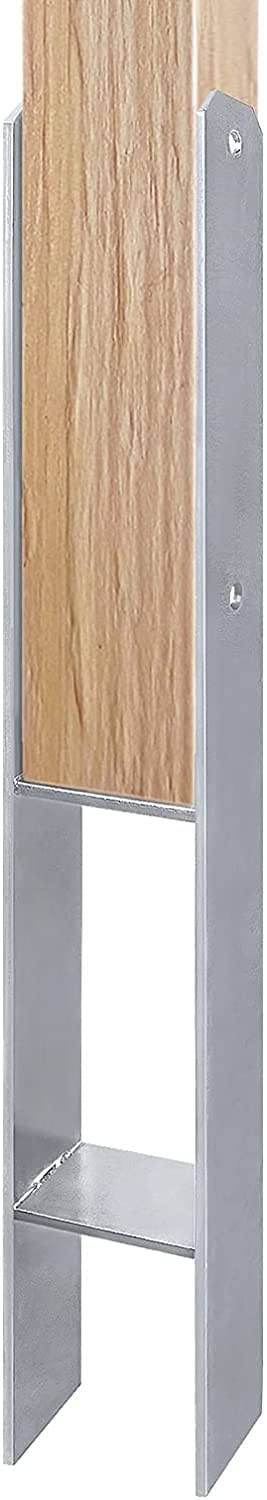 UISEBRT Lot de 4 supports de poteau Hauteur : 600 mm, Largeur : 121 mm, Épaisseur du matériau : 5 mm, Ancre en H pour poteaux