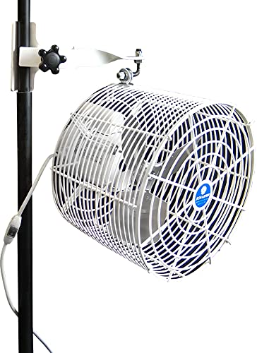 Schaefer VK12TF-SPM-W Versa-Kool 12" Tent Fan, Made in USA, 1/10 HP, 1510CFM, Pole Mount Included, White #1