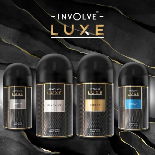 Image of Involve Luxe Impact Automatic Room Fresheners Refill Pack | 2200 Sprays Guaranteed | Lasts up to 60 days (225ml) | Automatic Home Fresheners | Long Lasting Fragrance