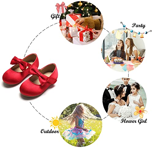 Image of Felix & Flora Toddler Flower Girl Dress Shoes - Girl Ballet Flats Party School Shoes Wedding
