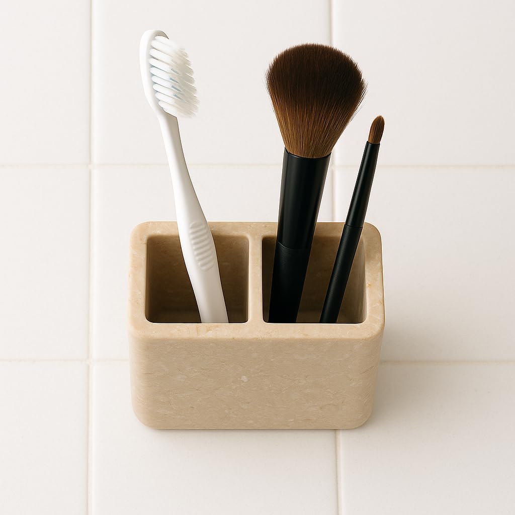 Creative Home Marble Bath Rectangular Toothbrush Holder - Curvy Shape