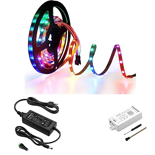Tira de LED RGB ALITOVE WS2812B 6.6ft con controlador WiFi miniatura 1