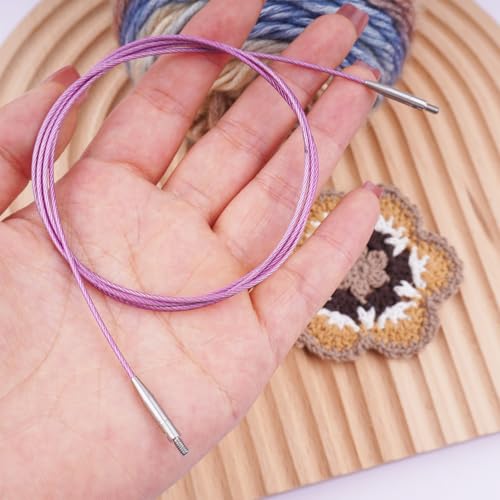 Image of Weabetfu Options Interchangeable Circular Knitting Needle Cable,Swivel 360 Inter.Cable for Circular Needle - 47inch(120cm)