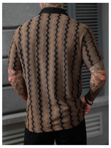 SOLY HUX Men's Casual Button Down Shirt Textured Short Sleeve Collared Summer Shirts2