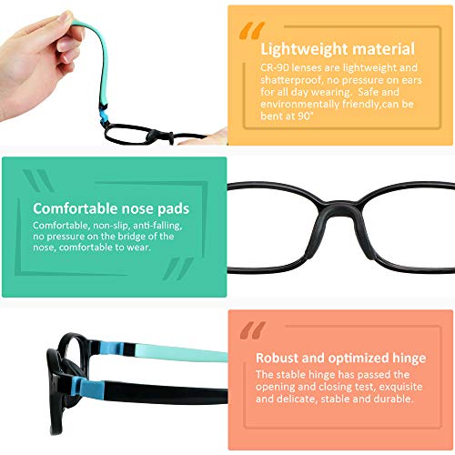 Image of VisionGlobal Blue Light Blocking Glasses for kids, Anti Eyestrain and Blurry, Computer Glasses, Anti Glare