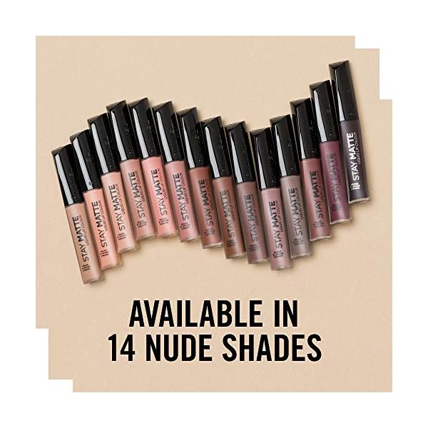 Rimmel London Stay Matte Liquid Lip Color with Full Coverage Kiss-Proof Waterproof Matte Lipstick Formula that Lasts 12 Hours - 840 Pitch Black, .21oz