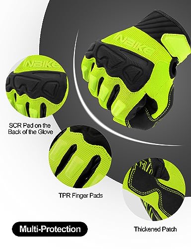 Image of INBIKE Mountain Bike Gloves for Men Knuckle Guard Padded Cycling Gloves | 5mm Shock-Absorbing Palm Padding, MTB, Motocross, Road Cycling, Dirt Biking, Touchscreen Fingers, Anti-Slip Palm