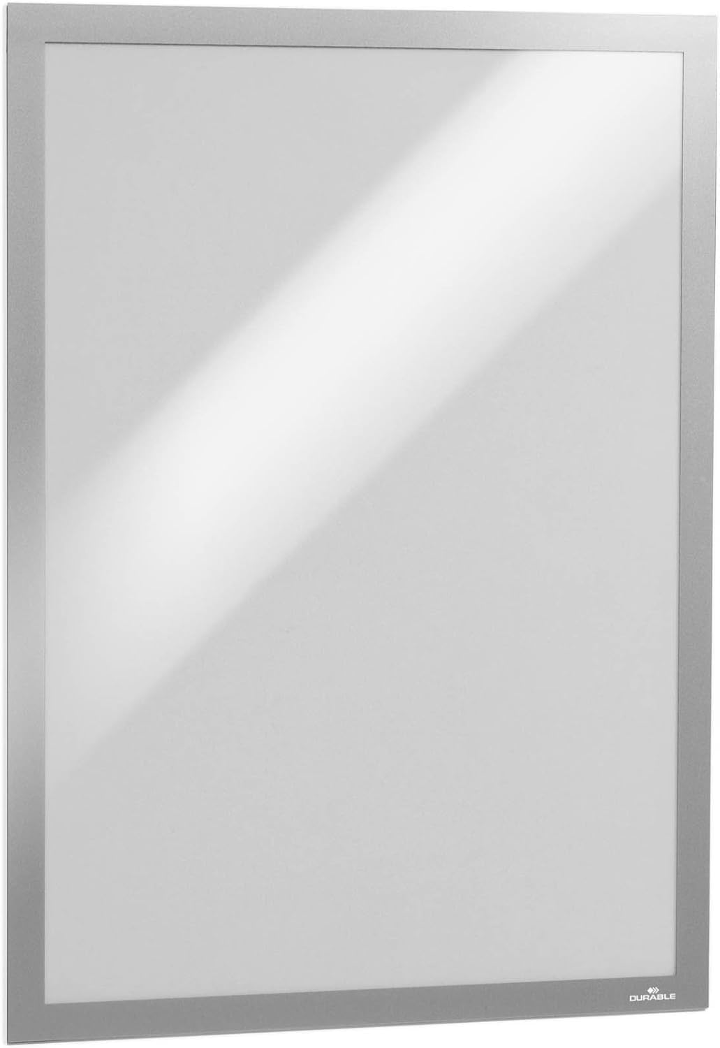 DURAFRAME Self-Adhesive Magnetic Frame | A3 Format In Silver | Pack of 6 Frames | Document Frame for Professional Internal Signage