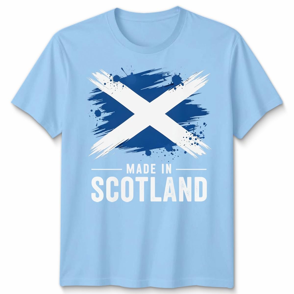 Made in Scotland Unisex T Shirt Scottish Flag Tee Football Rugby Fan Patriot Top Unisex 3XL Sky Blue โ image 1