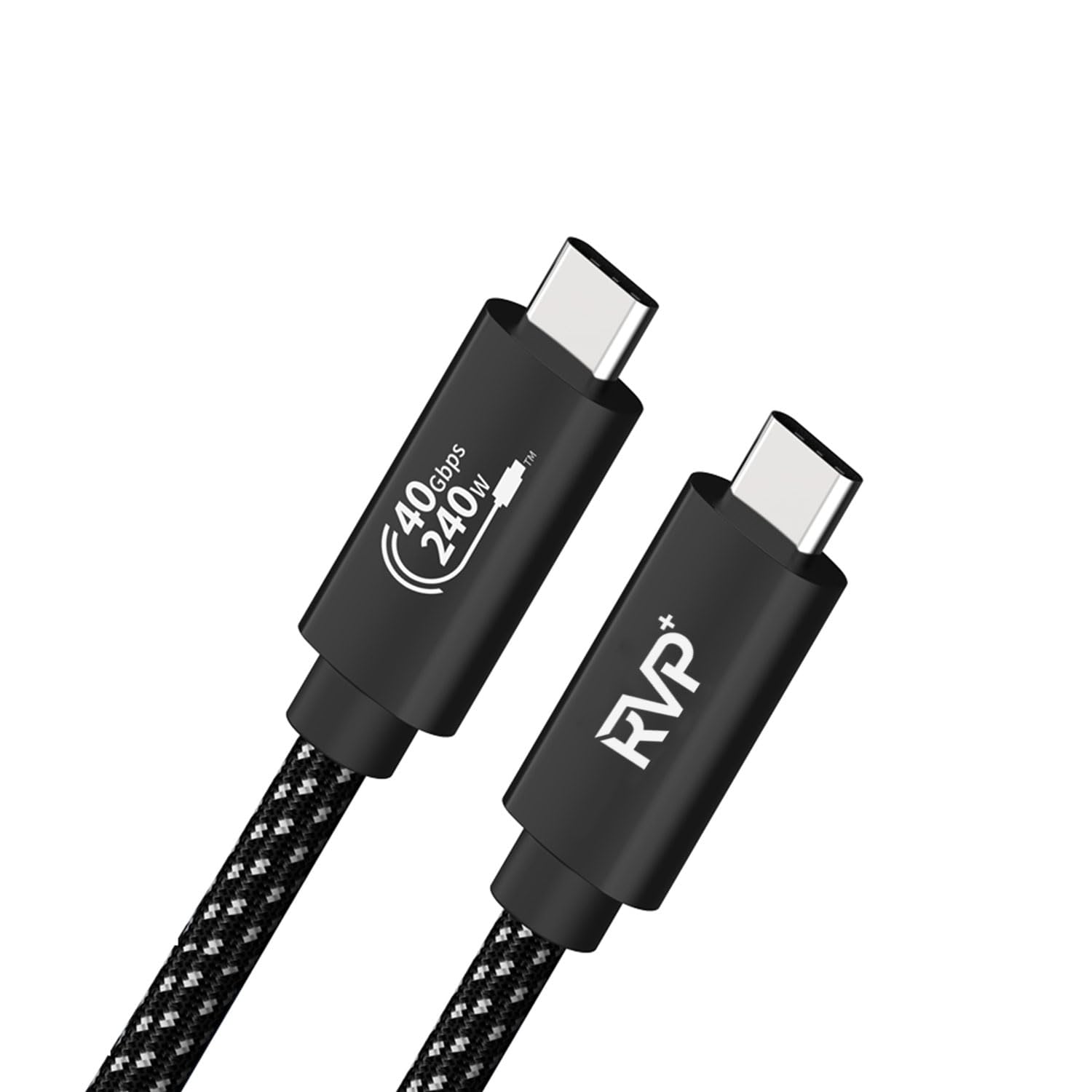 USB4 Thunderbolt 4 Cable (240w, 6FT), 40Gbps 8K Video Fast Charging USB-C to USB-C Cable - Black