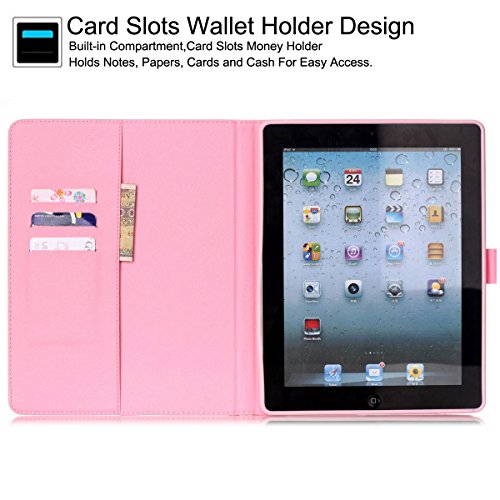 Ipad Case, Ipad 2 3 4 Case, Newshine Pu Leather Magnetic Flip Wallet Kickstand Case Cover [Auto Sleep/Wake Feature] For Apple Ipad 2/Ipad 3/Ipad 4 (Blue Sea&Sunset) #TOP2