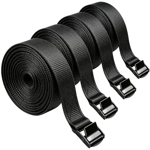 Lashing Straps with Buckles, 4Pack, 1 Inch × 5 Feet, Cargo Tie-Down Strap