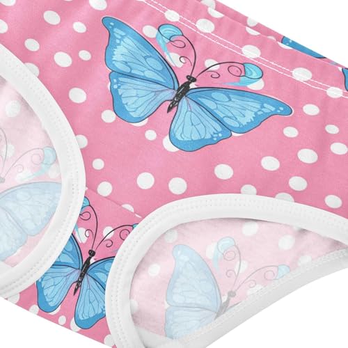 Cotton Toddler Underwear Floral Light Blue Butterflies Pink Little Girl Panties Artistic Undies Kids Briefs 2t4