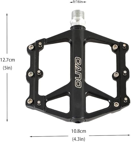 Miniatura 2 de Pedal de bicicleta de montaña, bicicleta de fibra de nailon ligero, pedales de plataforma ancha y plana para BMX MTB de 9/16 pulgadas, equipado con