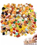 RAVNIX 80 Pezzi Cibo in Miniatura in Resina, Accessori per Case delle Bambole, Mini Alimen...