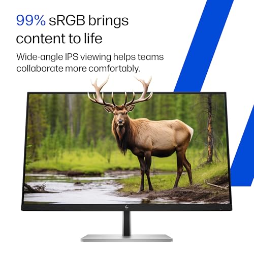 Image of HP E27 G5 FHD 27 inch Monitor, On-Screen Controls; Single Power ON; Anti-Glare; Height Adjust /Tilt /Swivel /Pivot Eye Ease