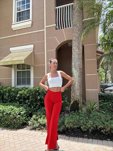 Image of OQQ Women Wide Leg Pants High Waist Casual Pants Fall Clothes Outfits
