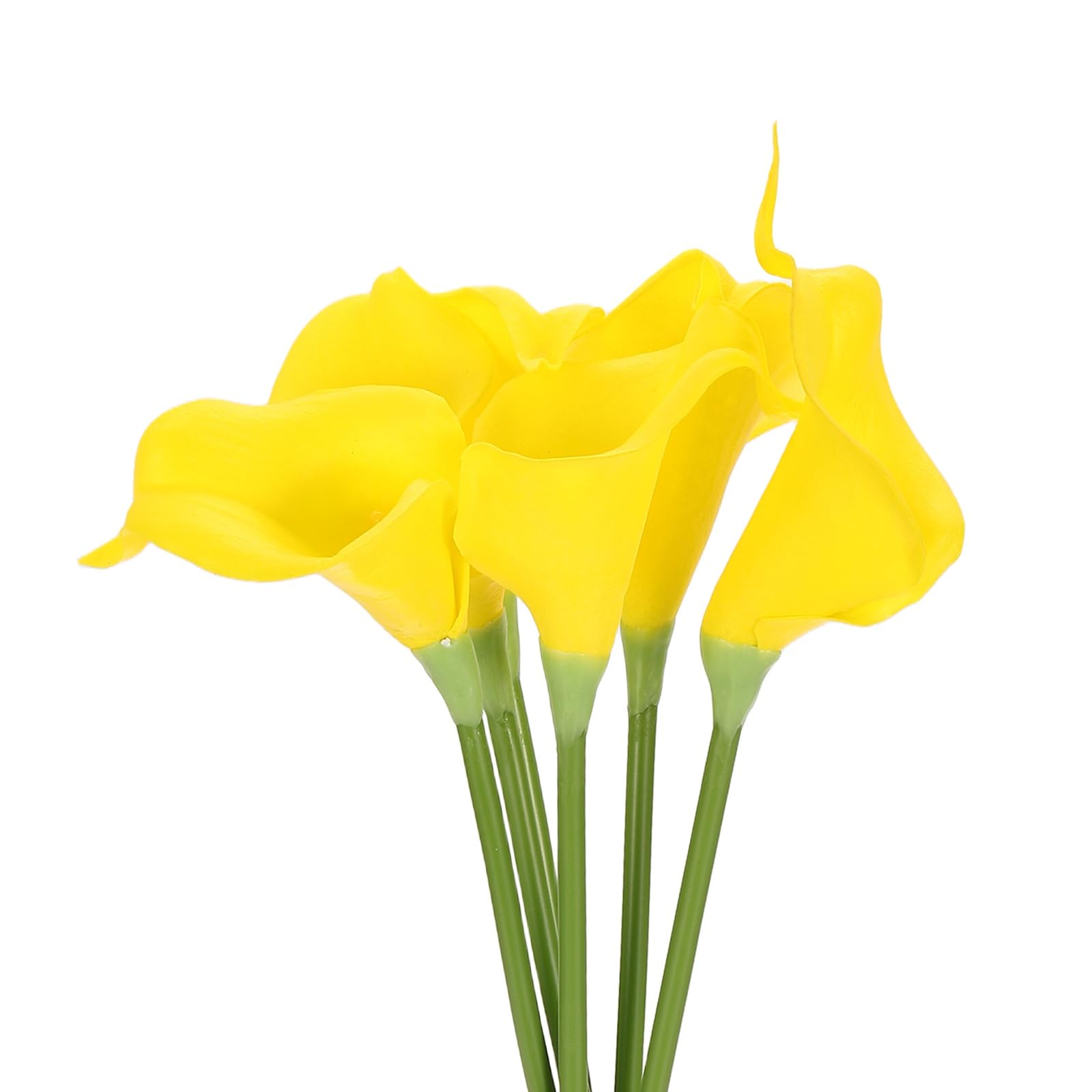 sourcing map 6 Pcs Artificial Calla Lily Fake Flowers, 13 Inch Real Touch Artificial Floral Fake Bouquet for Wedding Bride Shower Gift Home Decor DIY Crafts, Yellow โ image 1