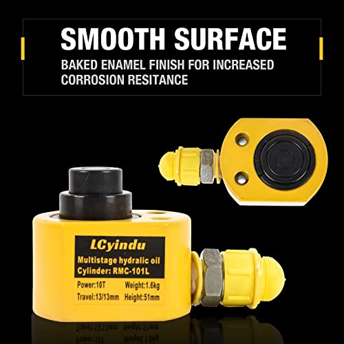 Image of 10T Multi-Section Stoke Hydraulic Cylinder Jack Kit RMC-101L 0.98 inch Stroke + CP-180 400cc Manual Hydraulic Hand Pump Hydraulic Porta Power Kit