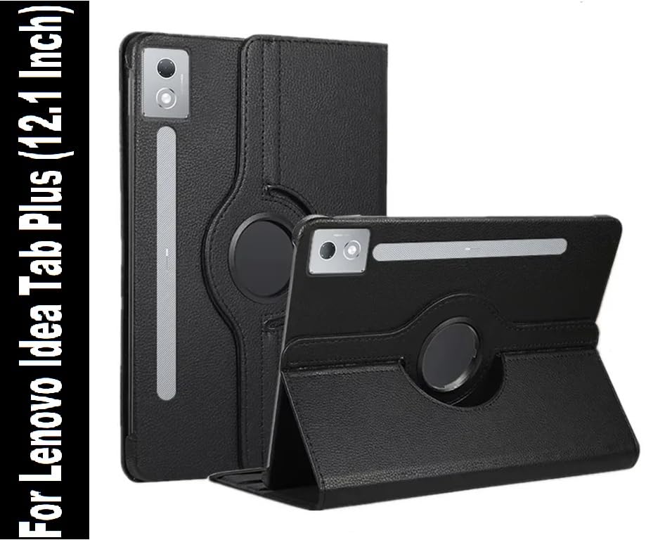 Image of ColorCase 360 Degree Rotater Flip Cover Case for Lenovo Idea Tab Plus (12.1 Inch) - (Black)