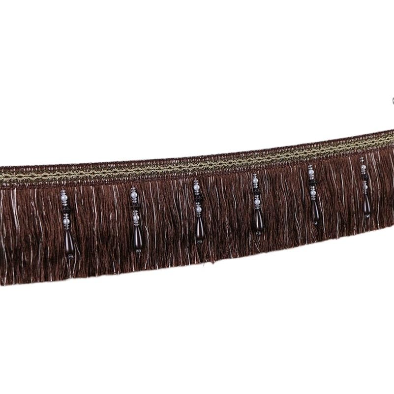 Rideau en dentelle, garniture à franges, pompon perlé de 1 mètre, garniture à franges tressées, tissu d'ameublement de mariage, ruban à coudre, nappe, fourniture de décoration d'intérieur (couleur :