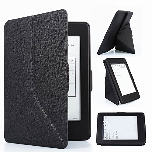Deylaying Cross Holder Sleep Funda de cuero para Amazon Kindle Paperwhite 1/2/3 (Negro)