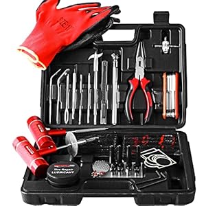 AWELCRAFT Heavy Duty Tire Repair Tools Kit – 108 PCS Set Truck Tool Box for Motorcycle, Car, ATV, Jeep, Truck, Tractor Flat Tire Plug Kit