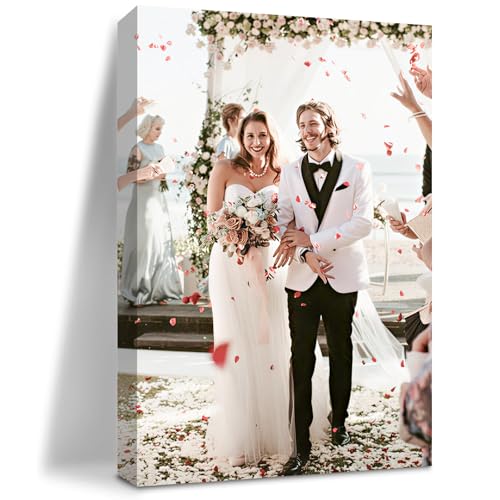 Toile Personnalisée Photos 30x20cm(12x8po) Sans Cadre, Impressions sur Toile Personnalisées avec Vos Photos, Poster sur Toile Personnalisé Photo pour...