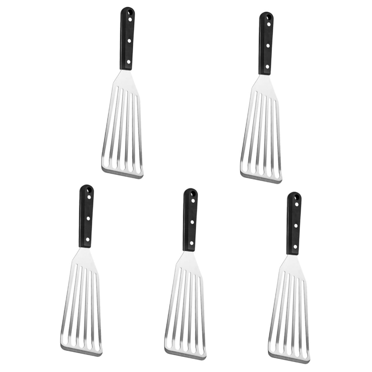 YARNOW 5pezzi Spatola Da Cucina Inossidabile Con Manico Ergonomico Utensile Multifunzionale Per Grigliate e Cottura Perfetta Per Casa e Campeggio