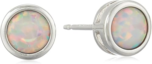 Aretes de redondos de plata fina genuinos 5mm piedra de nacimiento